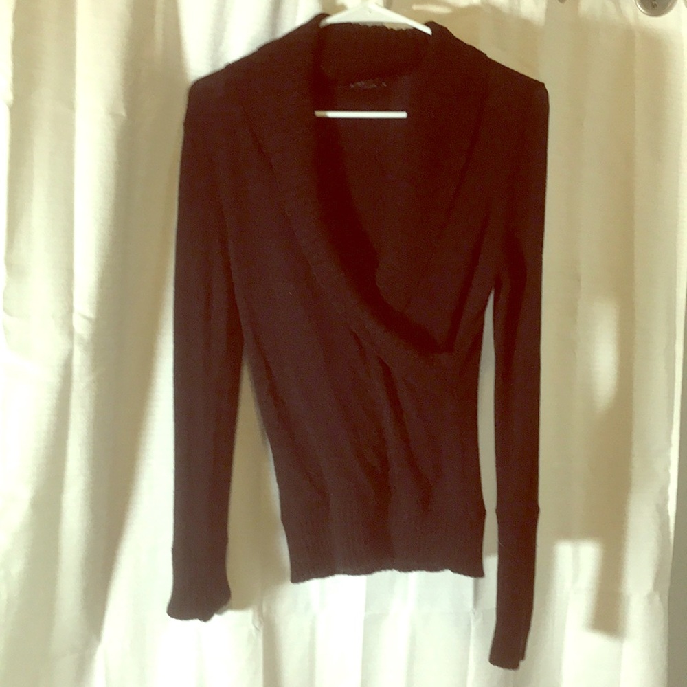 BCBG MAXAZRIA pseudo wrap sweater